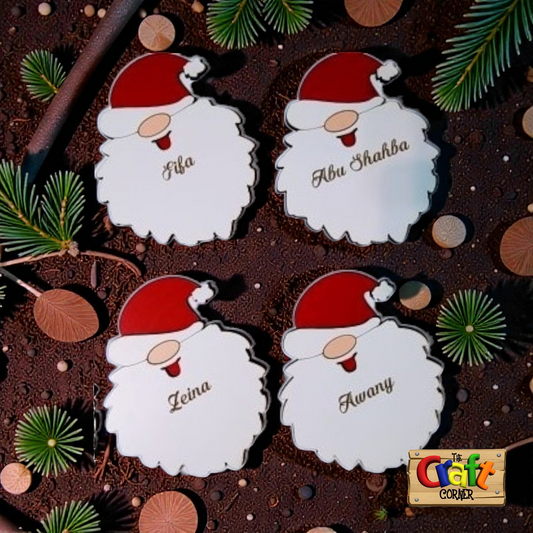 Coaster: Wooden Layered Santa coaster set