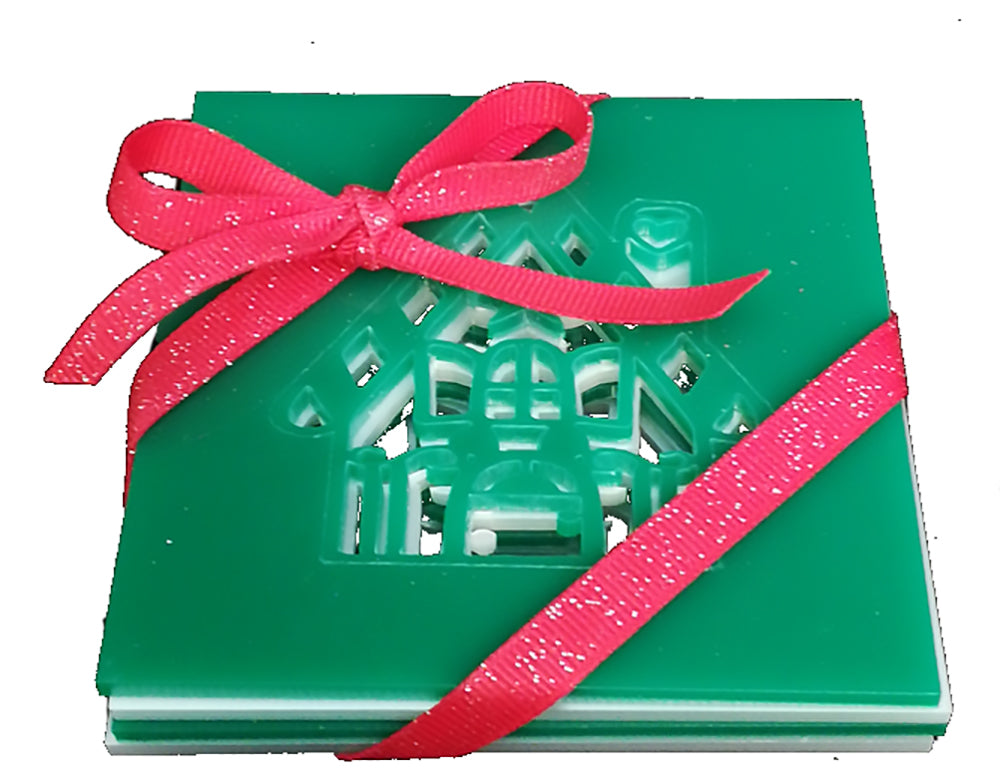 Coaster: Acrylic Christmas coasters (set of 4) style 2