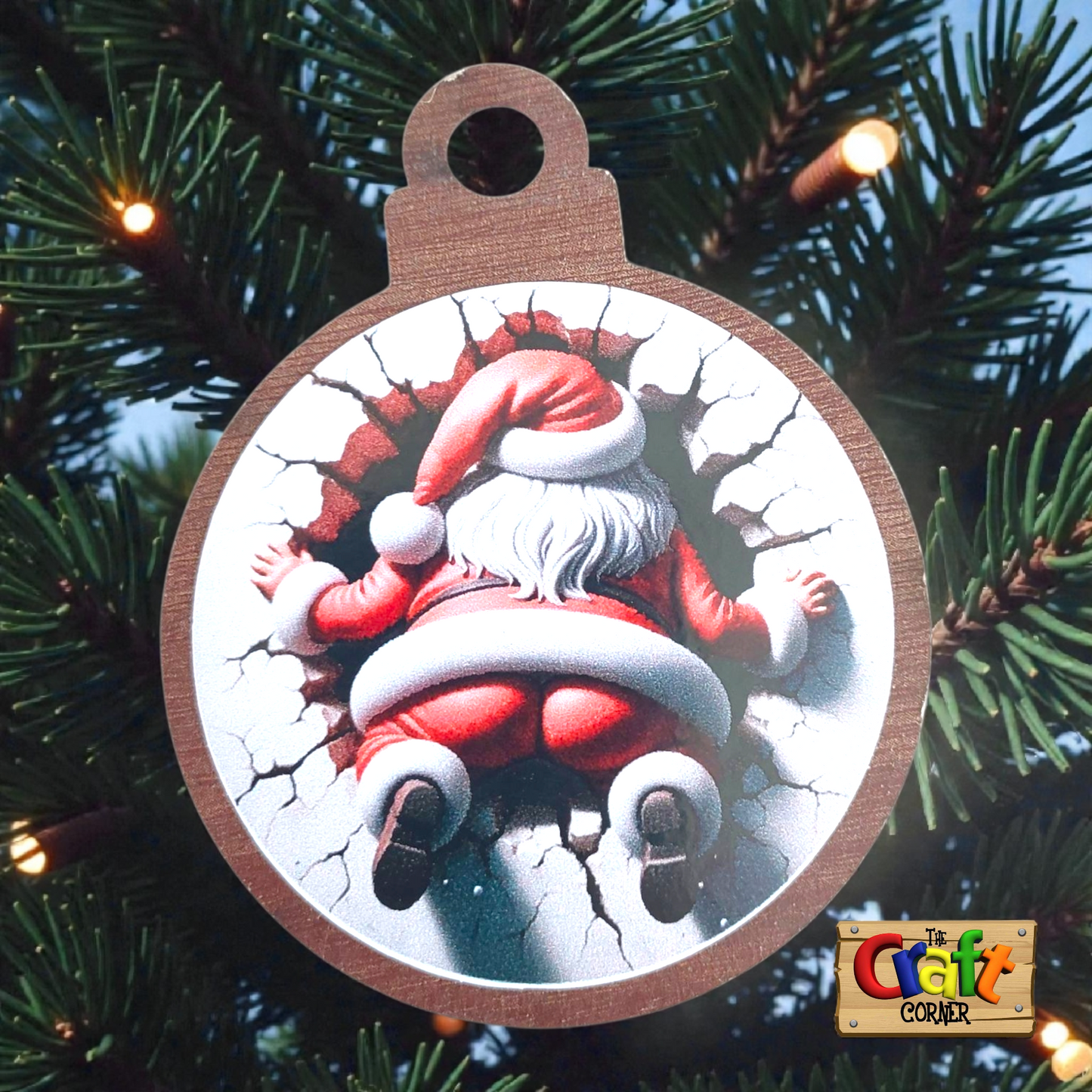 Ornament: Peek-a-boo double sided (Santa)