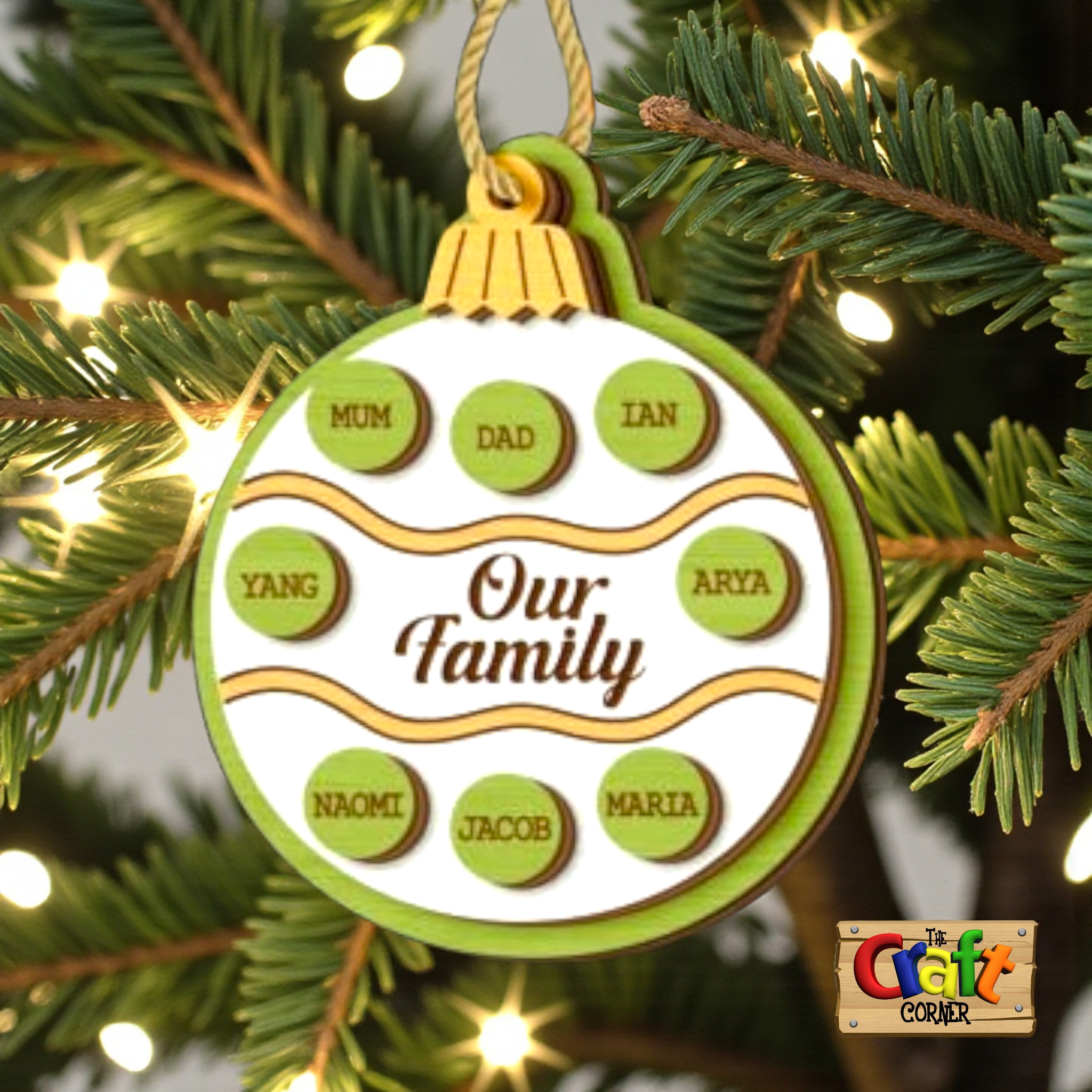 Ornament : Family personalized christmas ornament