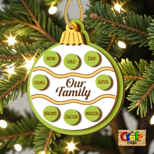 Ornament/Wall decor: Family personalized christmas ornament/wall decor
