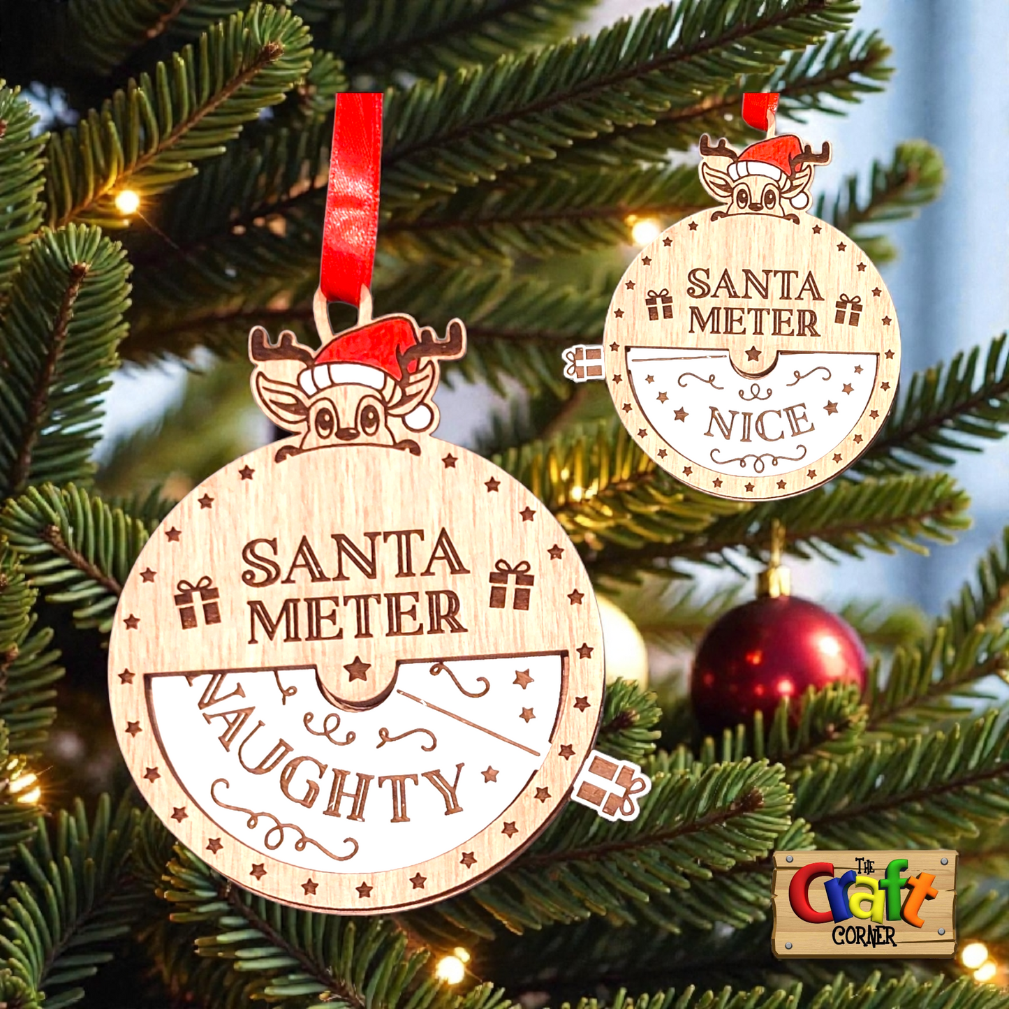 Ornament/wall decor: Interactive Santa meter ornament