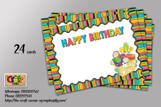 Stripes and dots birthday cards