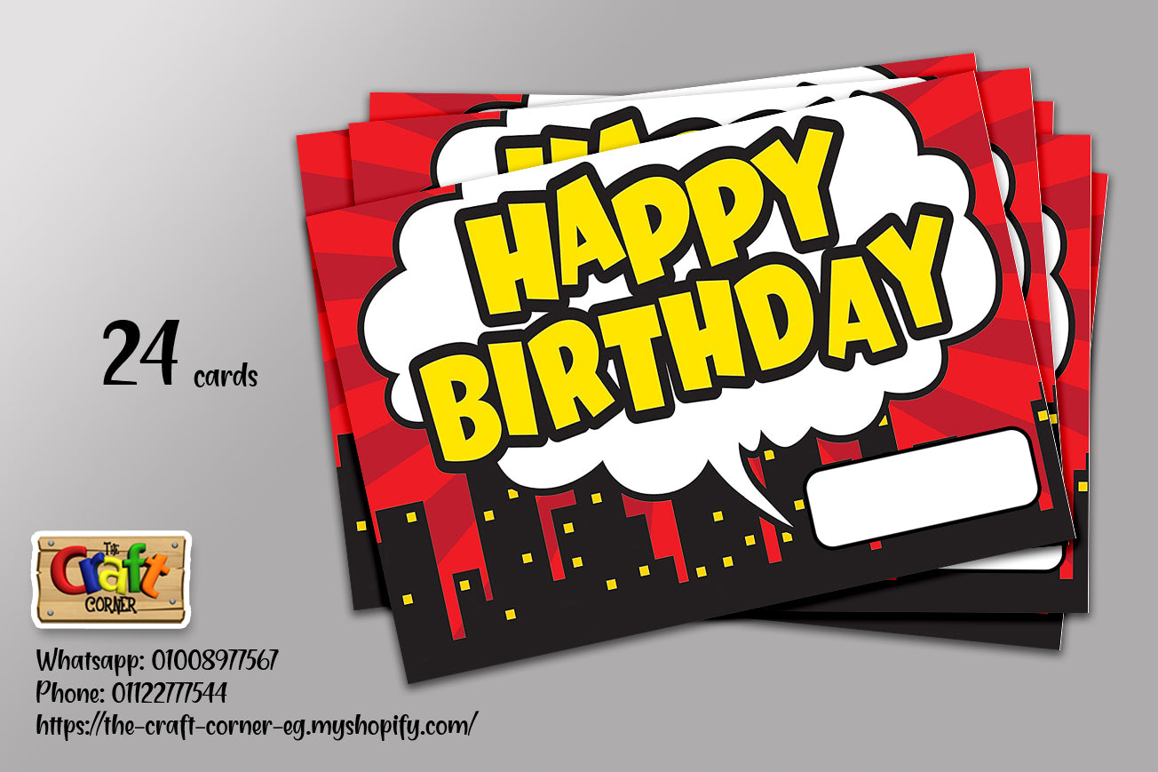 Superheroes birthday cards