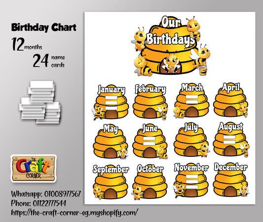Bees Birthday Chart Set