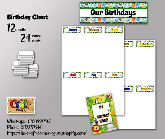 Animals Birthday Chart Set