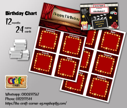 Hollywood Birthday Chart Set