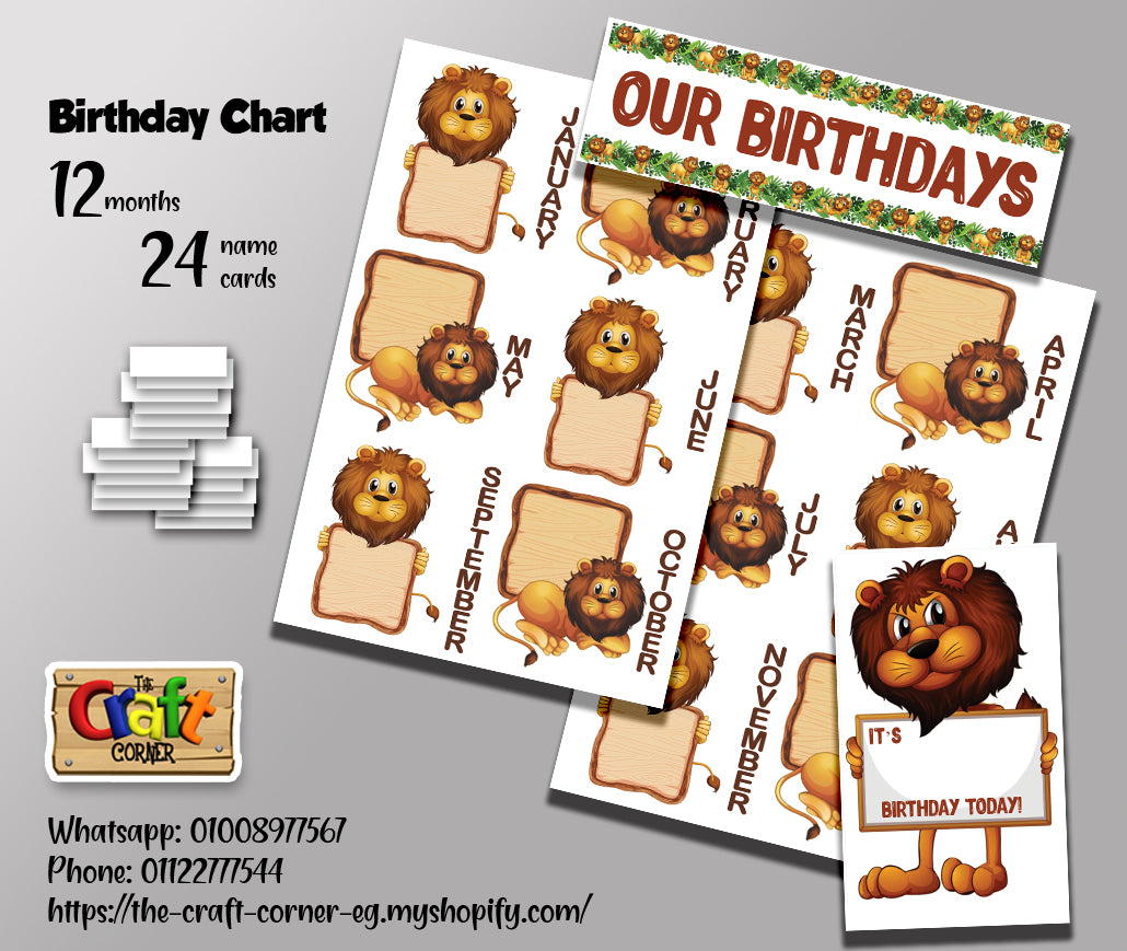 Lions Birthday Chart Set
