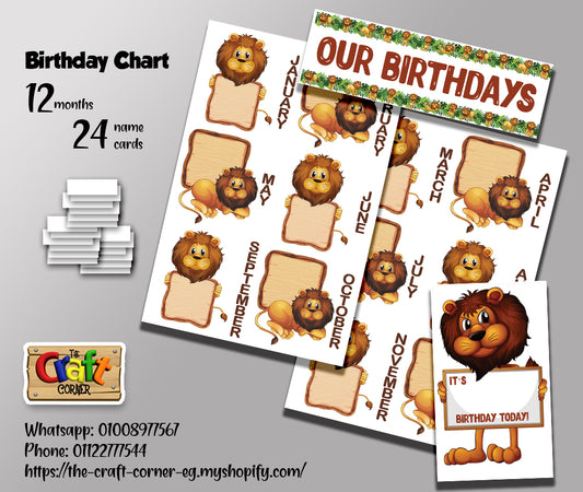 Lion Birthday Chart Set