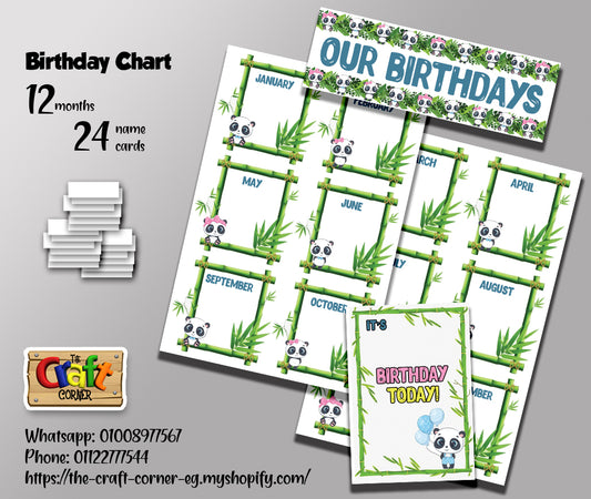 Panda Birthday Chart Set