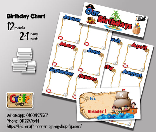 Pirates Birthday Chart Set