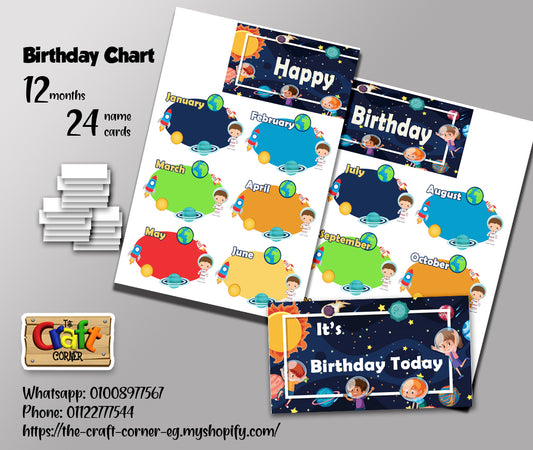 Space Birthday Chart Set