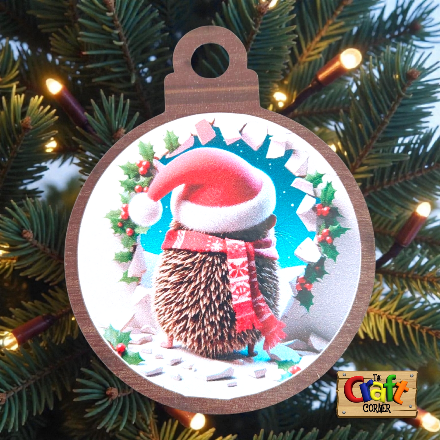 Ornament: Peek-a-boo double sided (Hedgehog)