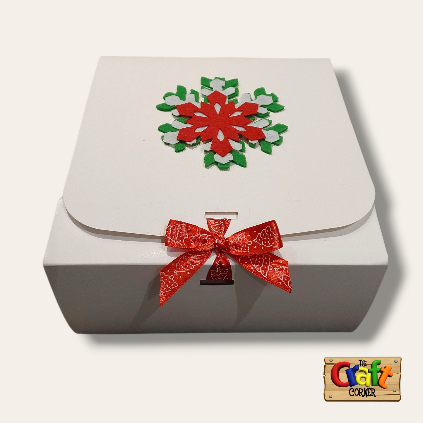 Christmas gift box (white snowflake)