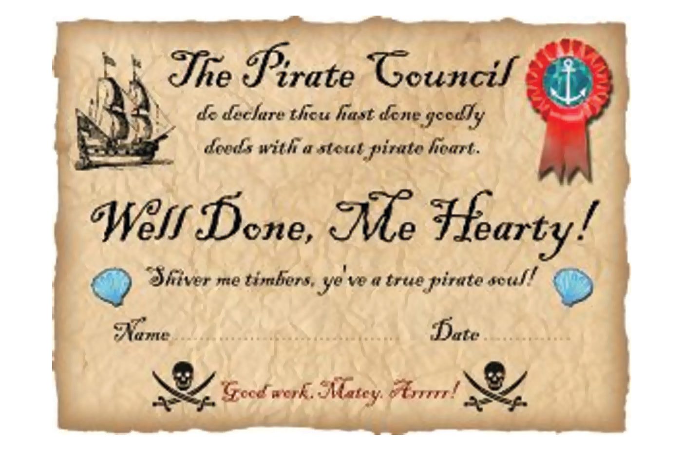 Pirates certificate