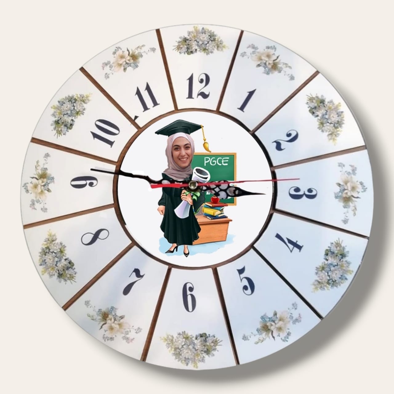 Caricature wooden clock