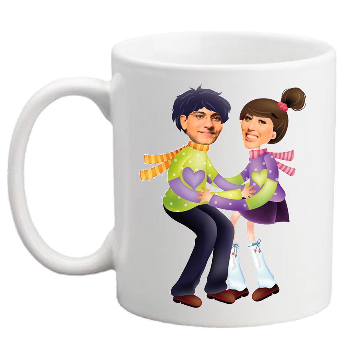 Caricature Wooden Stand Couple