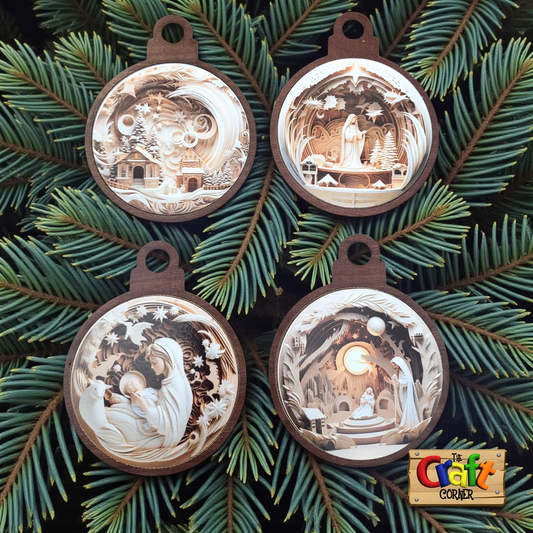 Ornament: Wooden vintage (2D) (brown)