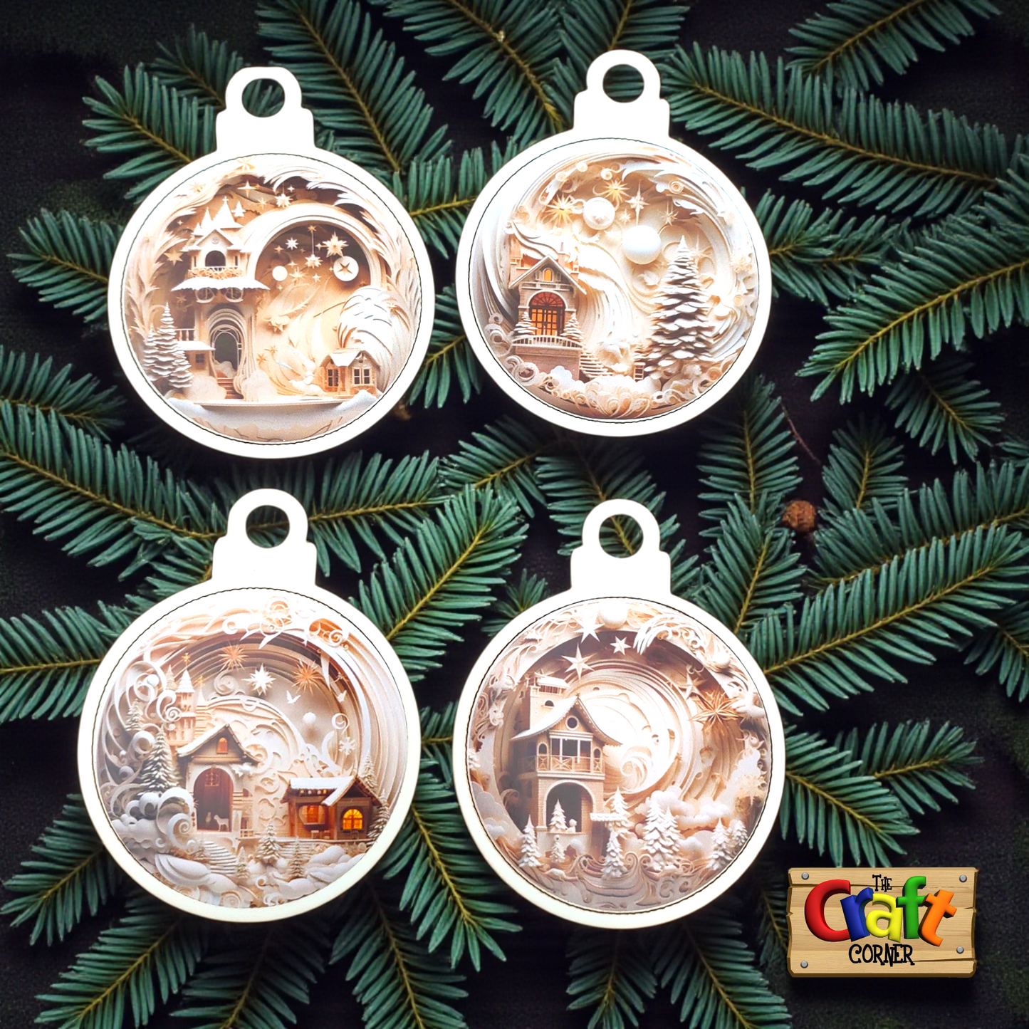 Ornament: Wooden vintage (2D) (Beige)