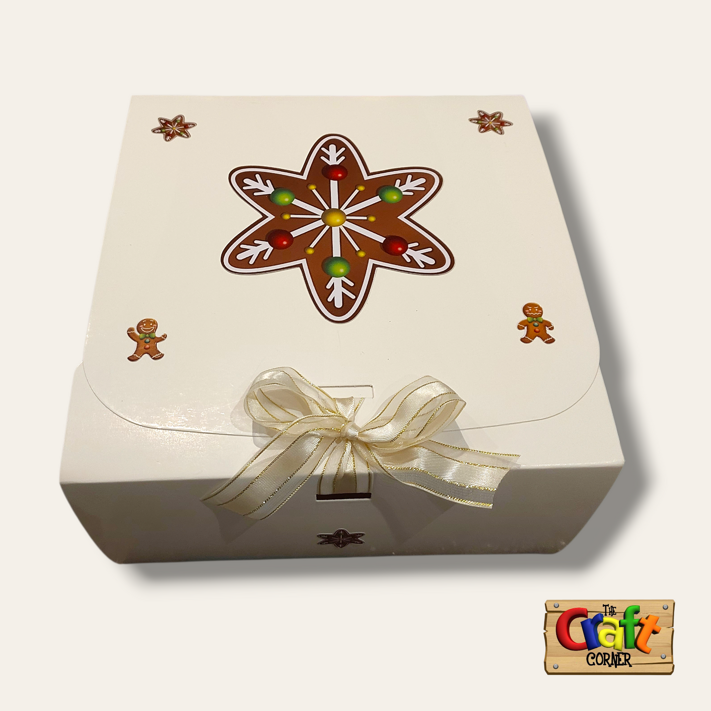 Christmas gift box (white gingerbread star)