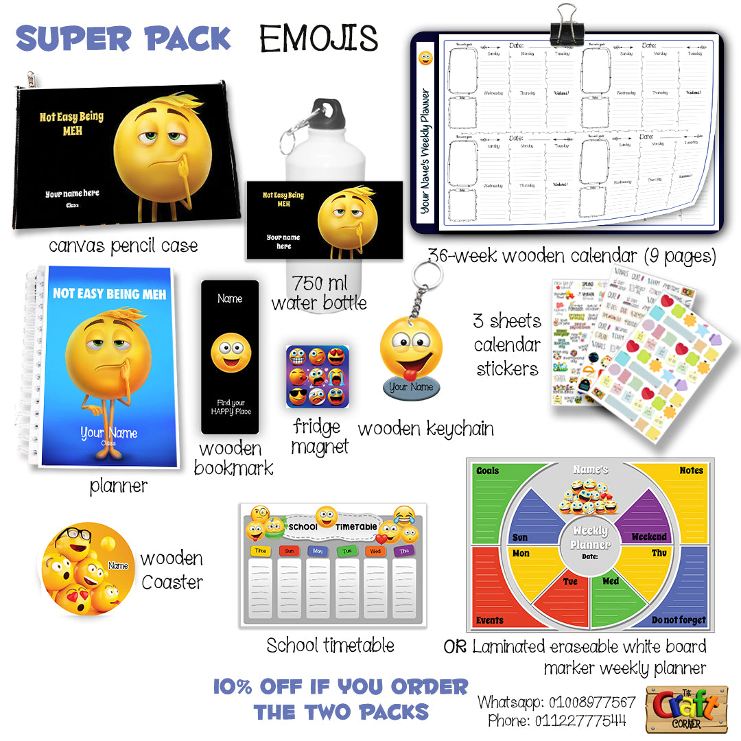 ""Emoji's" School labels packs