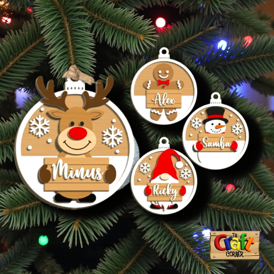 Ornament: Personalized Christmas character ornament