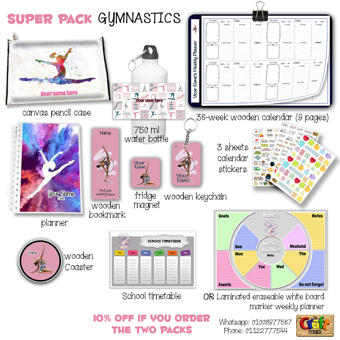 ""Gymnastics" school labels packs