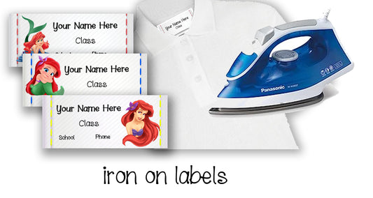 "Ariel (Little mermaid)" iron on school labels