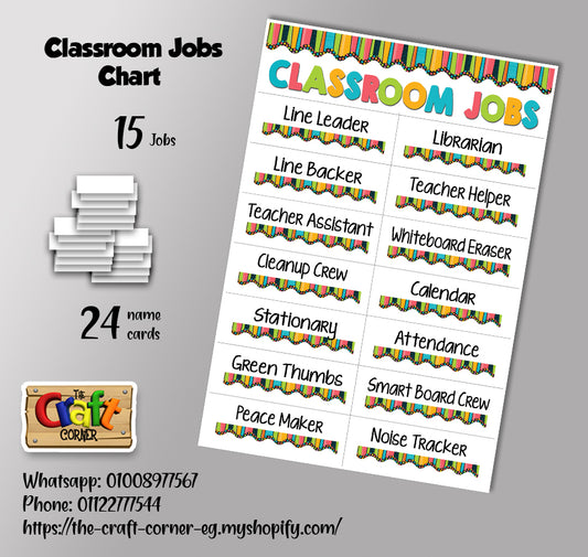 Stripes and dots Classroom Jobs