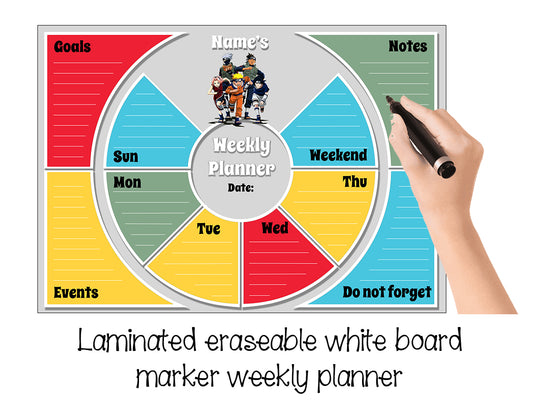 "Anime" laminated erasable weekly planner