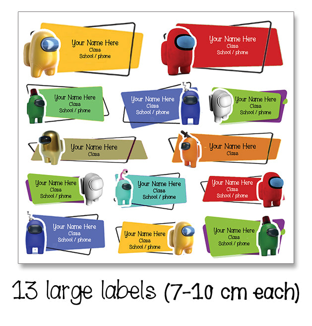 ""Among us" School labels packs