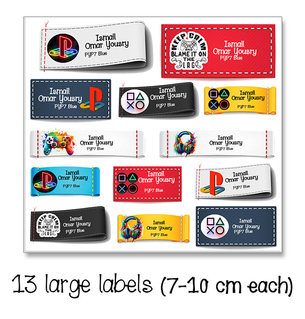 ""Playstation" School labels packs