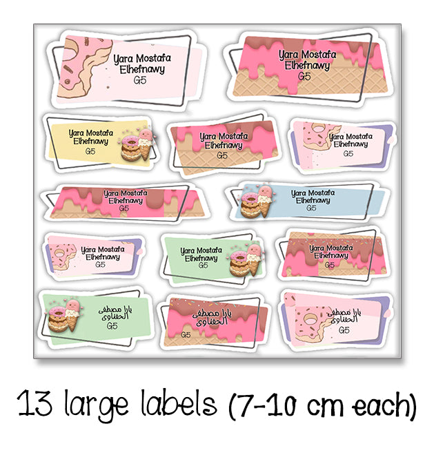 ""Donuts" School labels packs