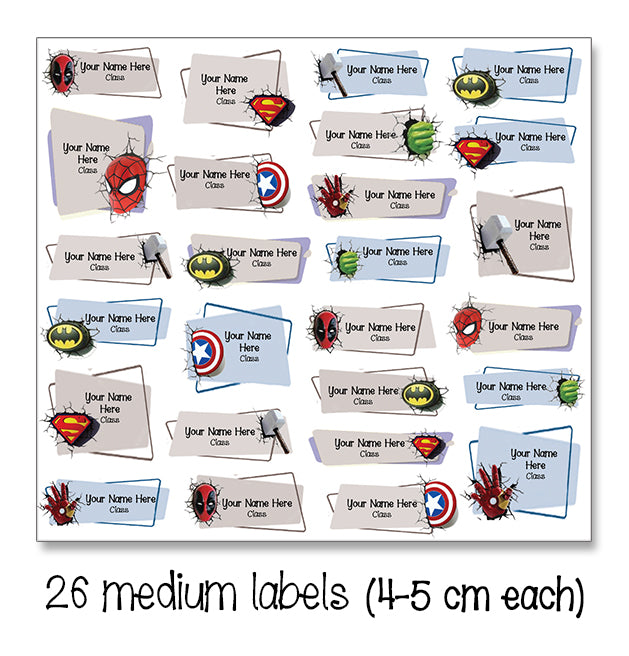 ""Avengers" School labels packs