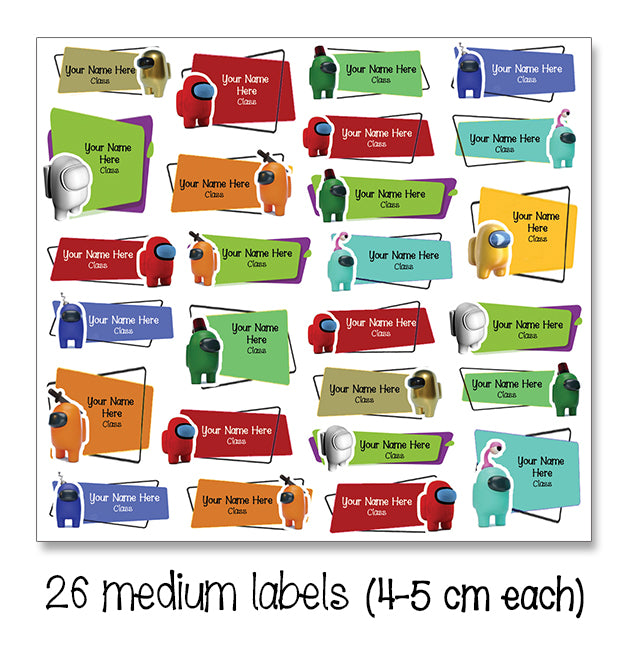 ""Among us" School labels packs