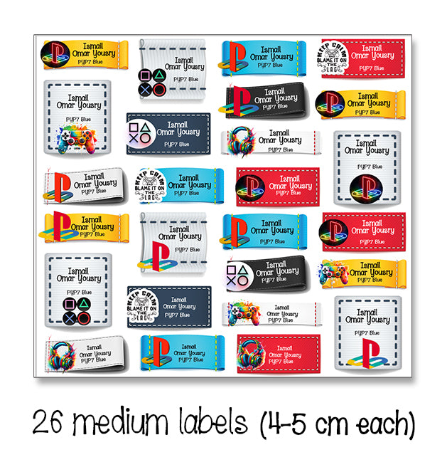 ""Playstation" School labels packs