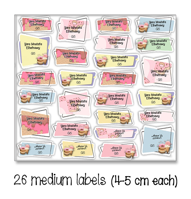 ""Donuts" School labels packs