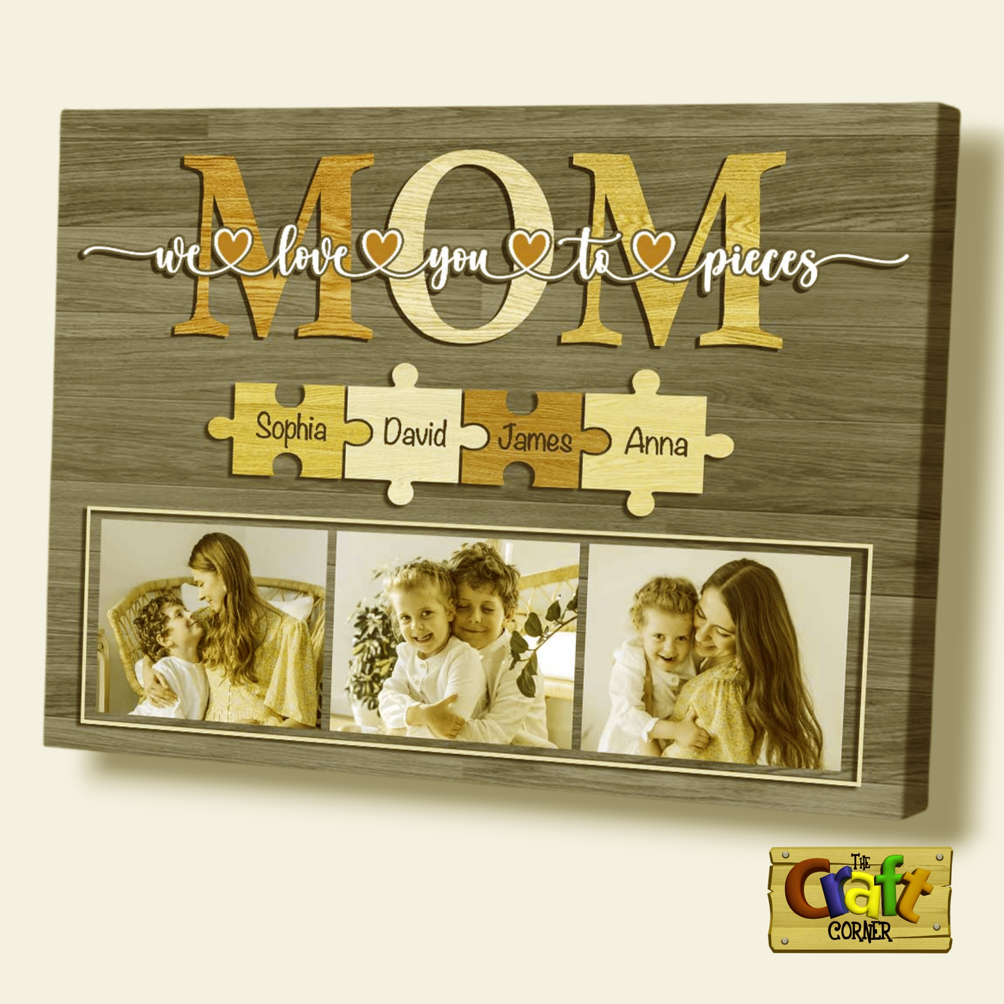 Board: 3D We love you to Pieces Keepsake Canvas