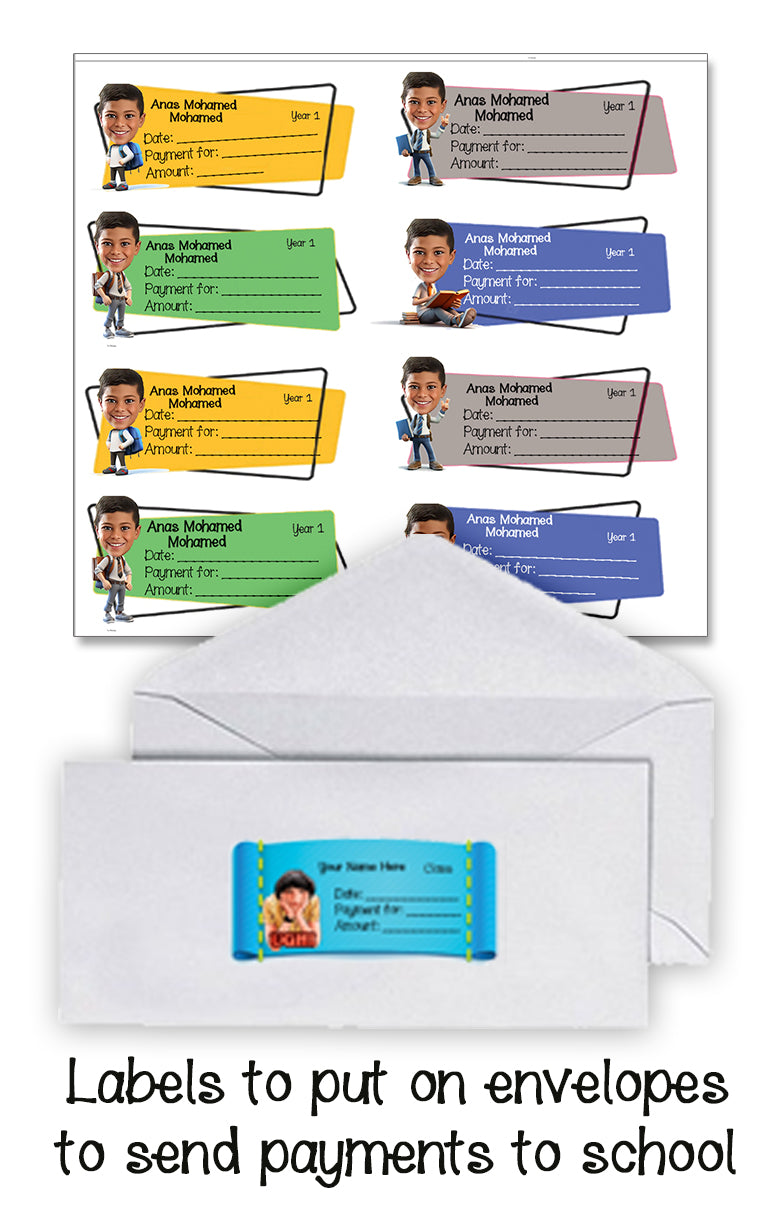 ""Caricature Personalized (Boys) Labels"