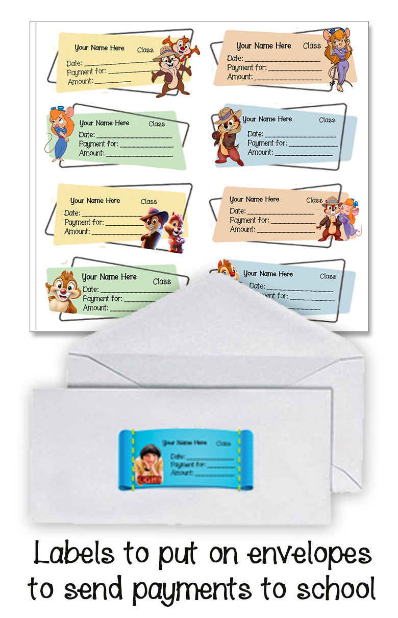 ""Chip & Dale" School labels Packs