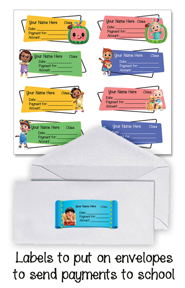 ""Cocomelon" School labels packs