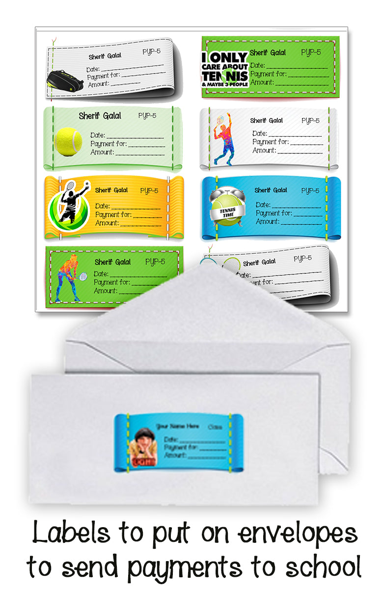 ""Tennis" School labels packs