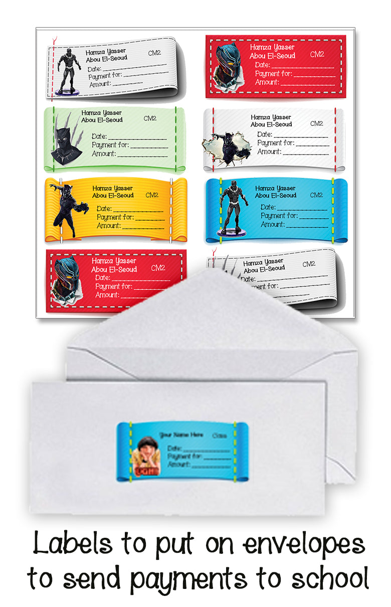 ""Black Panther" School labels packs