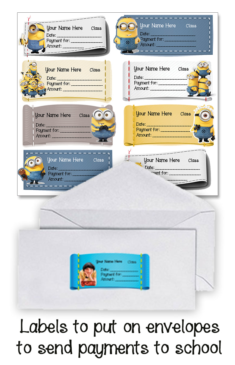 ""Minions" School labels packs