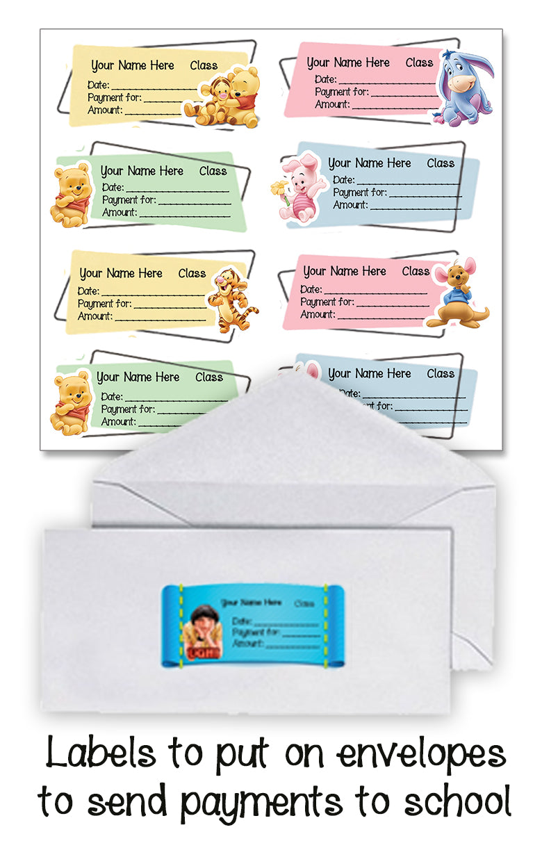 ""Pooh" School labels packs
