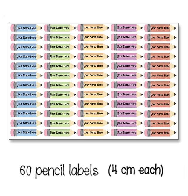 Pencil waterproof school labels