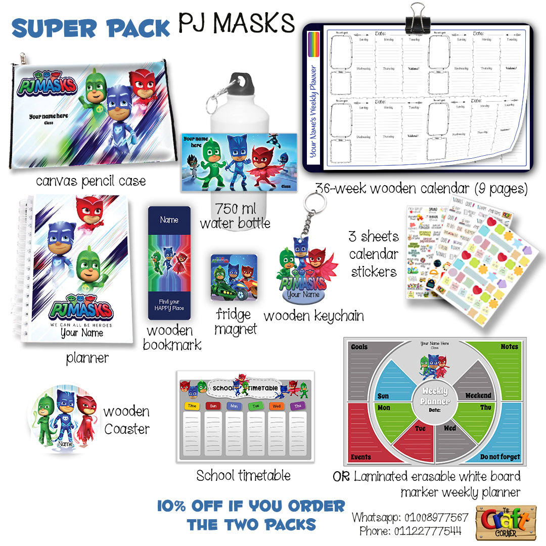 ""PJ masks" School labels packs