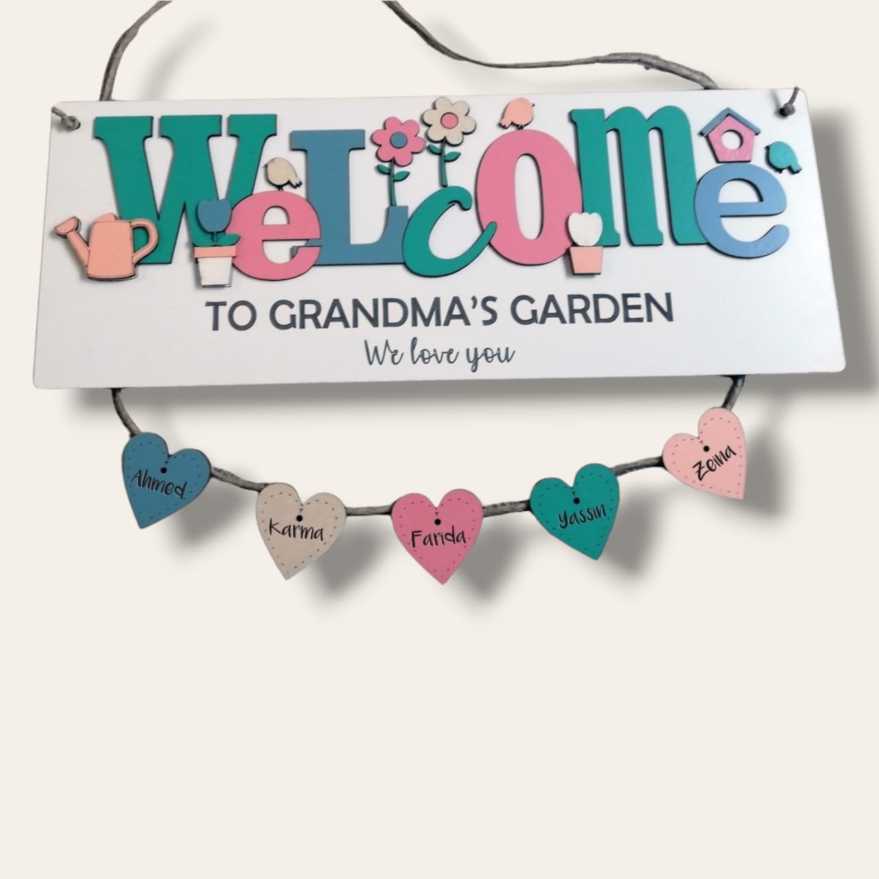 Welcome to grandma's garden wall sign