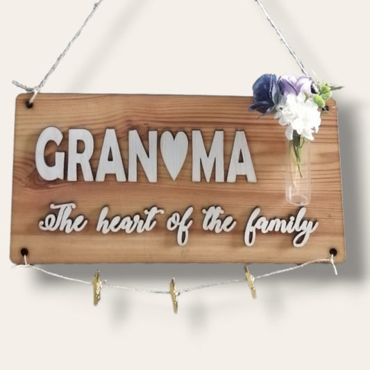 GRANDMA is the heart of the family wall sign