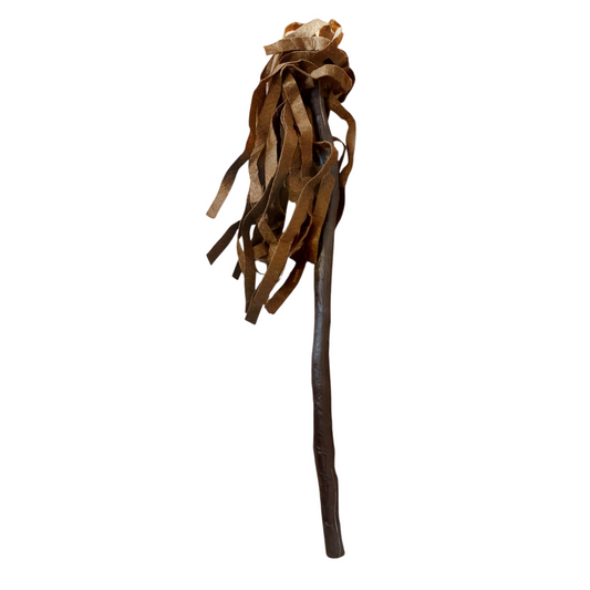 Plastic witch broom with felt bristles